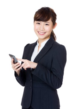 cep telefonu kullaranarak Asya iş kadını