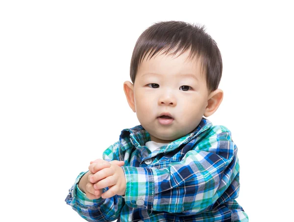 Asiatico bambino ragazzo applaudendo mani — Foto Stock