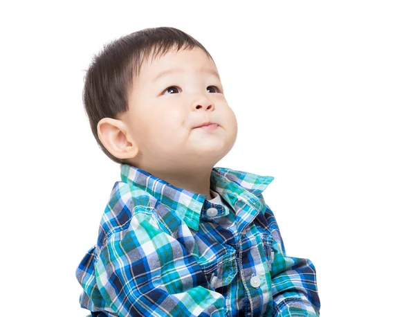 Asiático bebé chico mirando a un lado — Foto de Stock