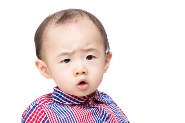 Asian baby boy feeling worries — Stock Photo, Image