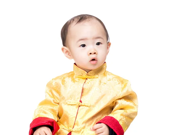 Menino asiático em traje chinês tradicional — Fotografia de Stock