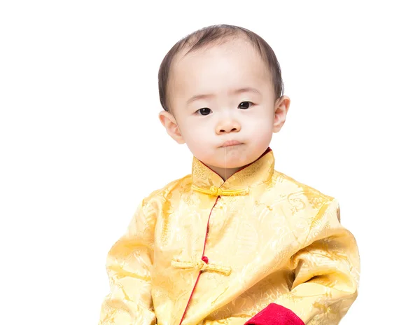 Asian baby boy in traditional chinese costume — Stock Photo, Image