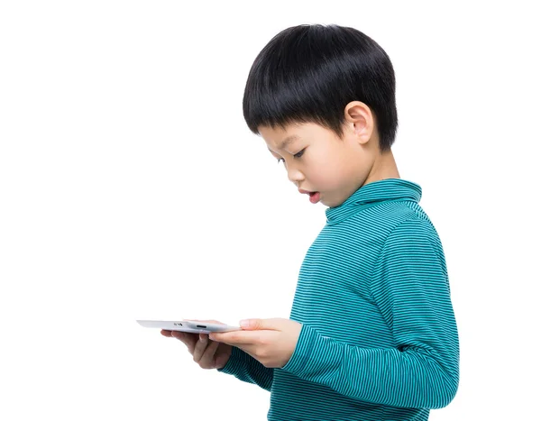 Asiatico bambino utilizzando tablet — Foto Stock