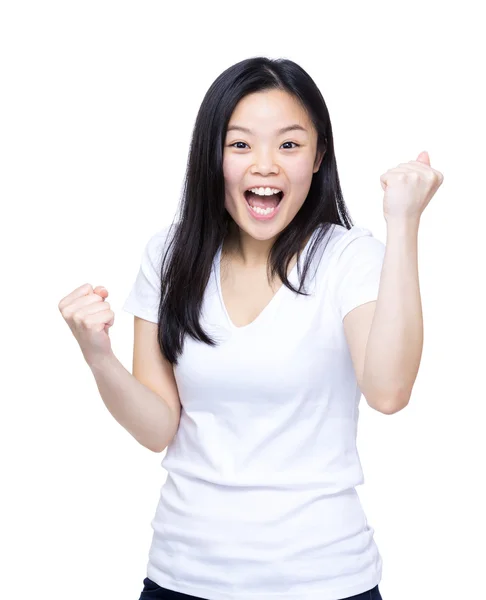 Excited asian woman portrait — Stock Photo, Image