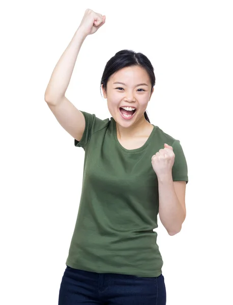 Emocionado mujer asiática retrato — Foto de Stock