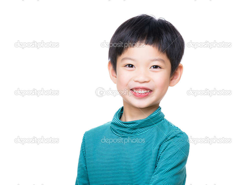 Asian little boy smile