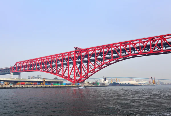 Puente rojo en Osaka —  Fotos de Stock