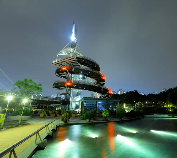 Parco lungomare a Taipo di notte — Foto Stock
