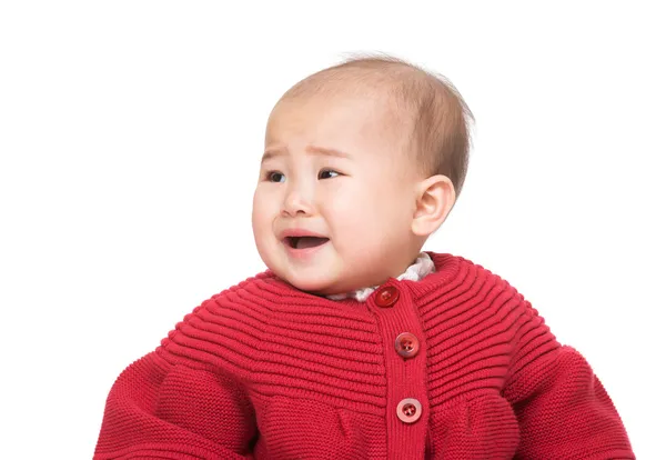 Asiatische baby girl gefühl traurig — Stockfoto