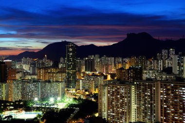 Kowloon cityscape Kong kong aslan kaya Dağı