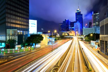 gece hong Kong hızlı hareketli trafik