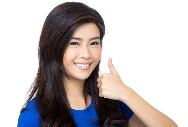 亚洲女人拇指向上 — 图库照片