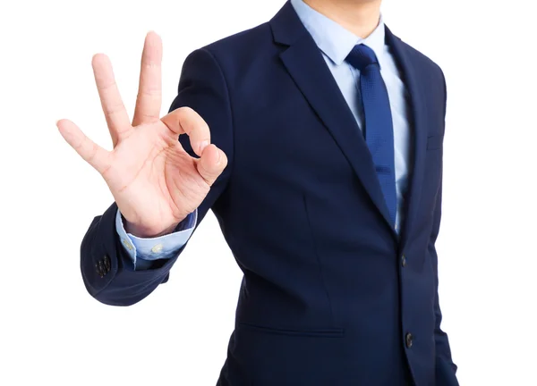 Businessman giving the okay sign — Stock Photo, Image