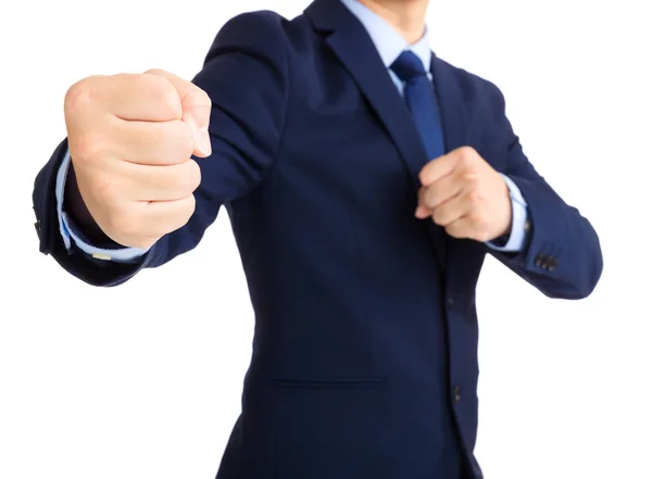 Business man throwing punch — Stock Photo, Image