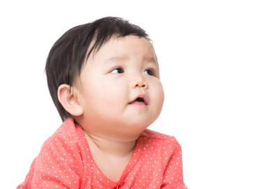 Asyalı bebek kız bir yana