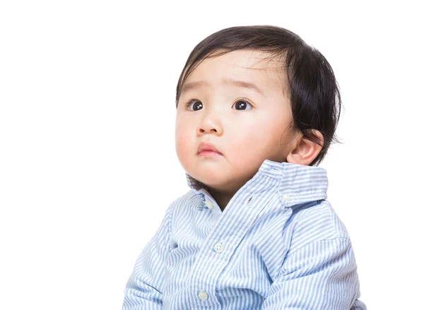 Asiático bebê menino olhando de lado — Fotografia de Stock