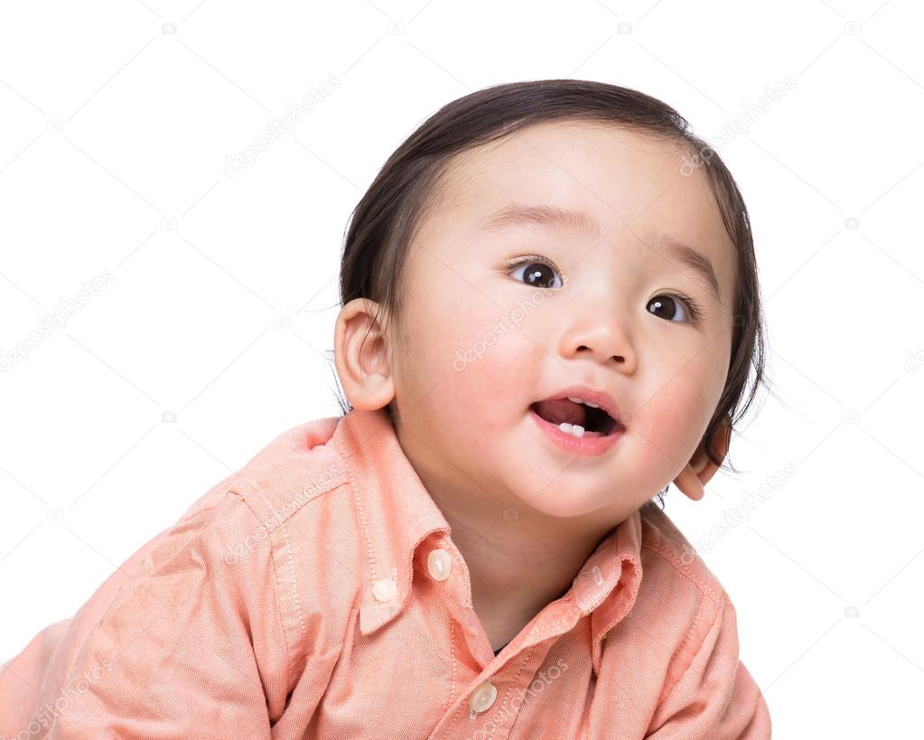Asian baby boy smile