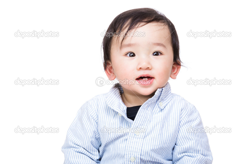 Asian baby boy smile