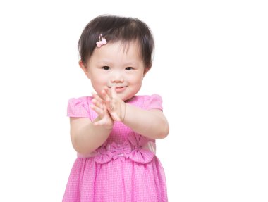 Alkışlar eller Asya bebek kız