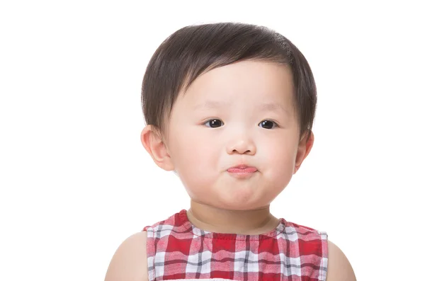 아시아 작은 소녀 삐 죽 입술 — 스톡 사진