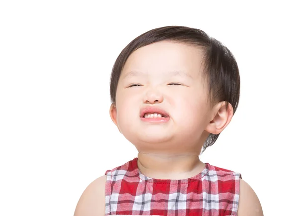 Aziatische babymeisje maken funny face — Stockfoto