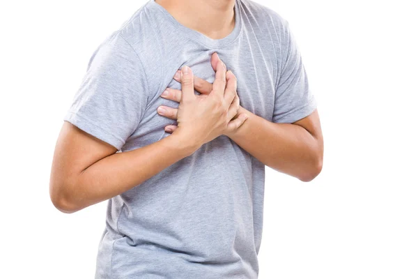 Людина має серцевий напад — стокове фото