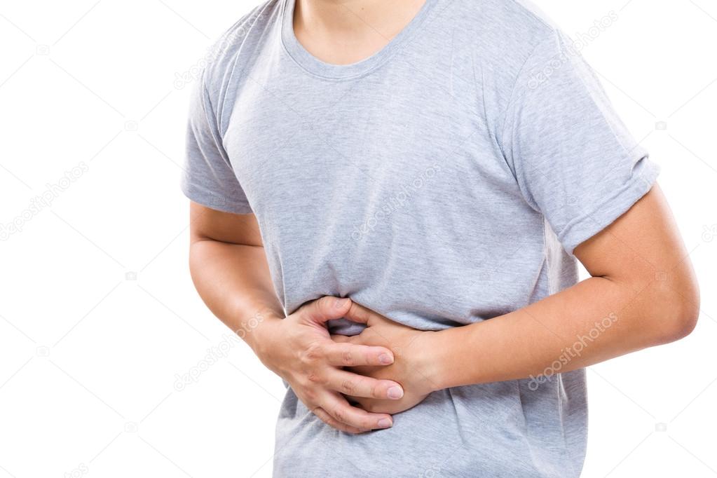 Man with stomach pain