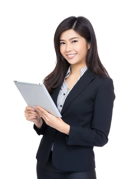 Woman using digital tablet computer — Stock Photo, Image