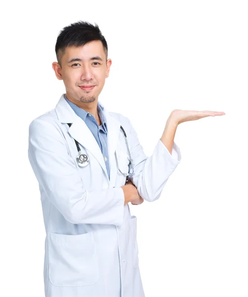 Doctor present something — Stock Photo, Image