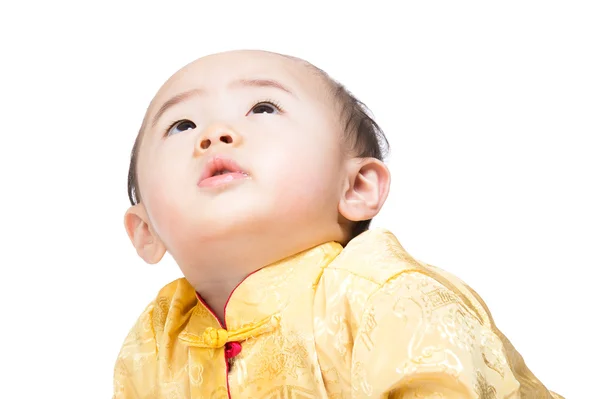 Niño chino mirando hacia arriba — Foto de Stock