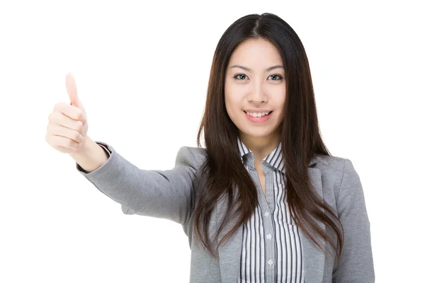 アジア女性実業家親指のアップ — ストック写真