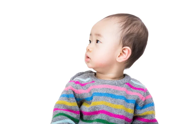 Aziatische baby boy kijken naar opzij — Stockfoto