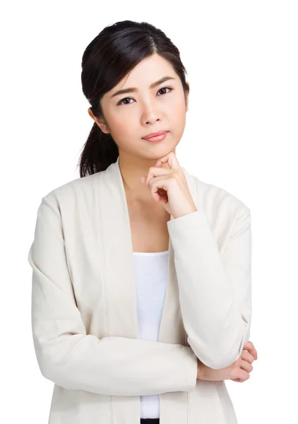 Aziatische vrouw denken — Stockfoto