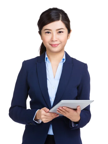 Businesswoman holding tablet computer — Stock Photo, Image