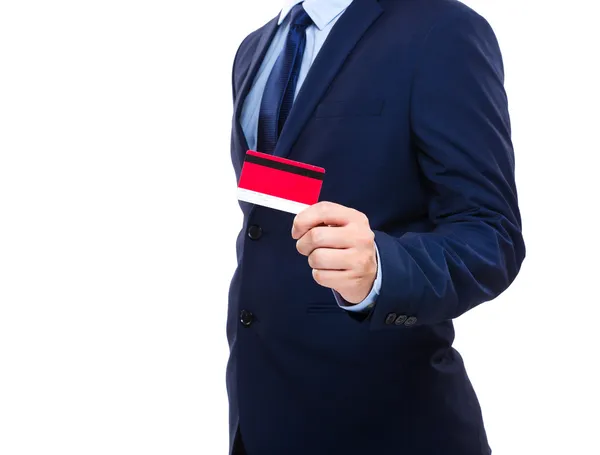 Businessman holding credit card — Stock Photo, Image