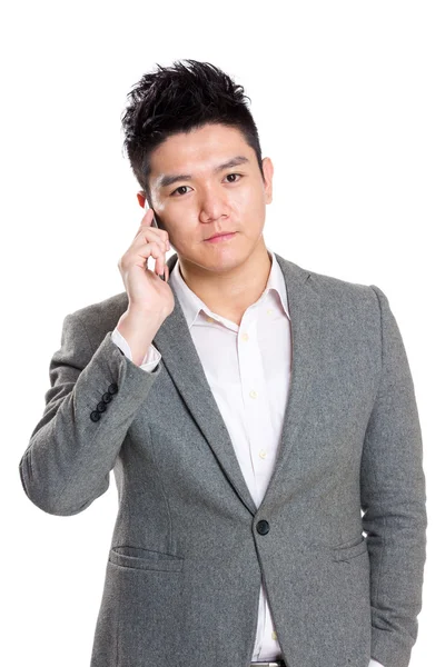 Business man talk to cell phone — Stock Photo, Image