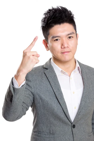 Businessman with finger up — Stock Photo, Image