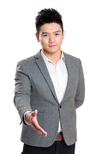 Azjatycki biznes człowiek daj rękę — Zdjęcie stockowe