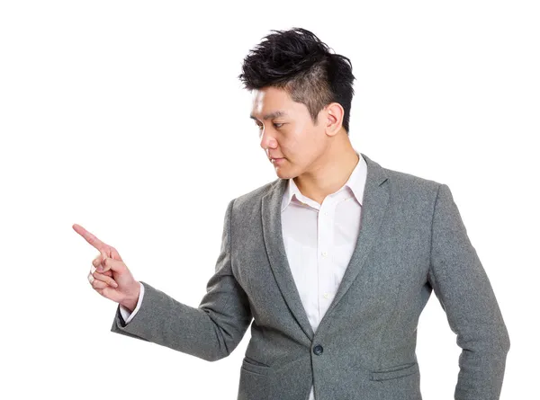 Affärsman pekar med fingret — Stockfoto