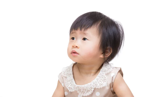反対側を見てアジアの赤ちゃん女の子 — ストック写真