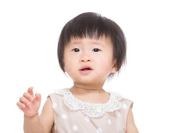 Asiatiska baby flicka hand upp — Stockfoto