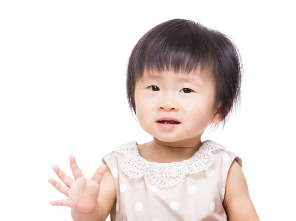 Asia baby girl say hi — Stock Photo, Image