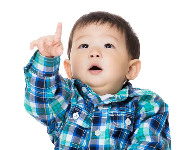 Anak menunjuk ke atas — Stok Foto