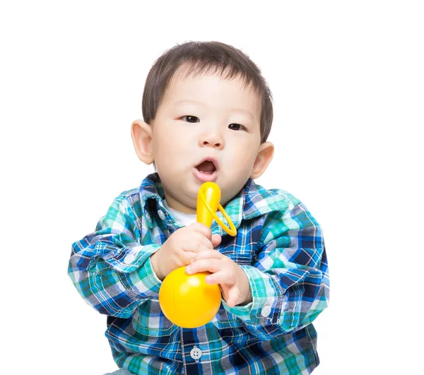 Baby with toy — Stock Photo, Image