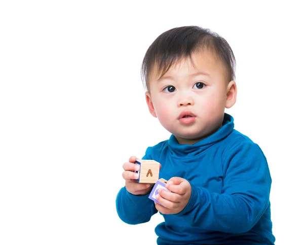 Asian baby boy with toy — Stock Photo, Image