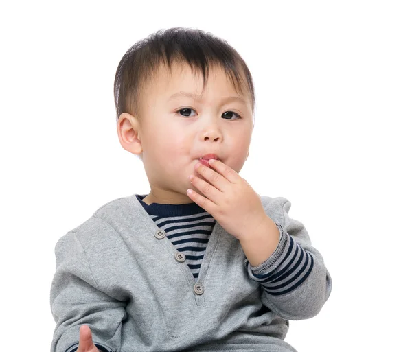 Kid snacking na krakování — Stock fotografie