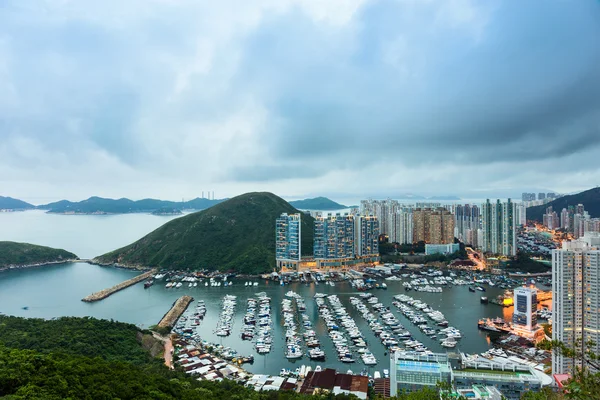 Tajfun úkryt v hong Kongu — Stock fotografie