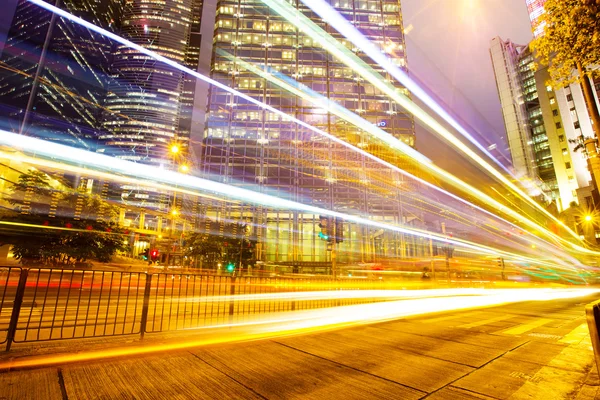 Auto licht parcours in hong kong — Stockfoto