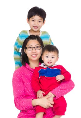 mutlu genç anne ve oğulları