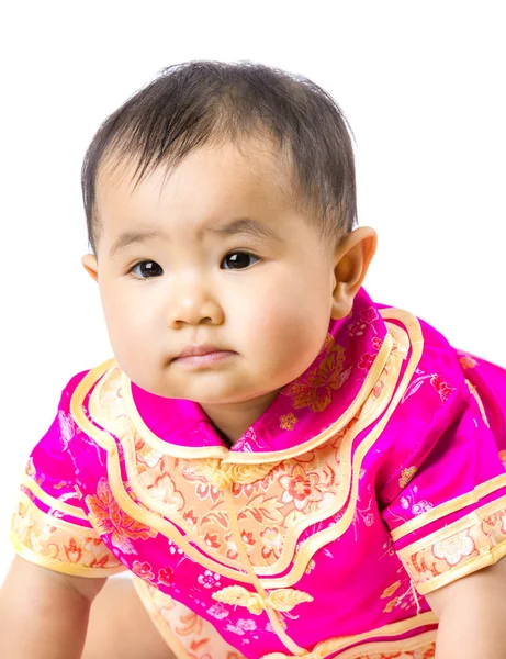 Chinese baby girl with traditional costume — Stock Photo, Image